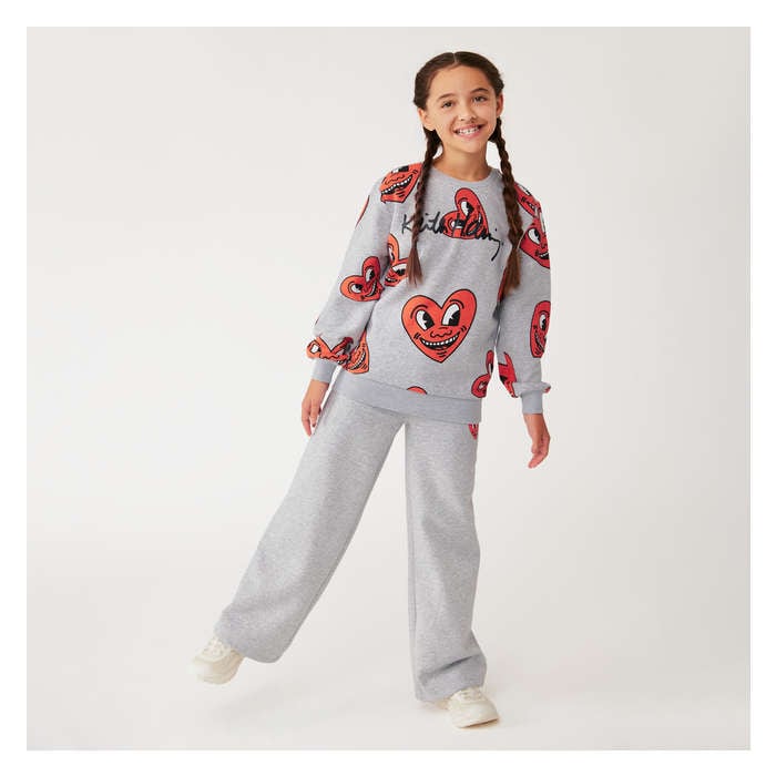 Kid Girls' Keith Haring Heart Pullover